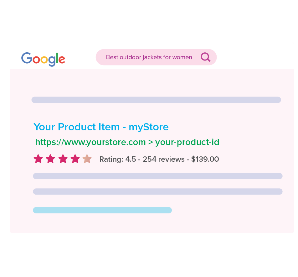 product review organic search snippets